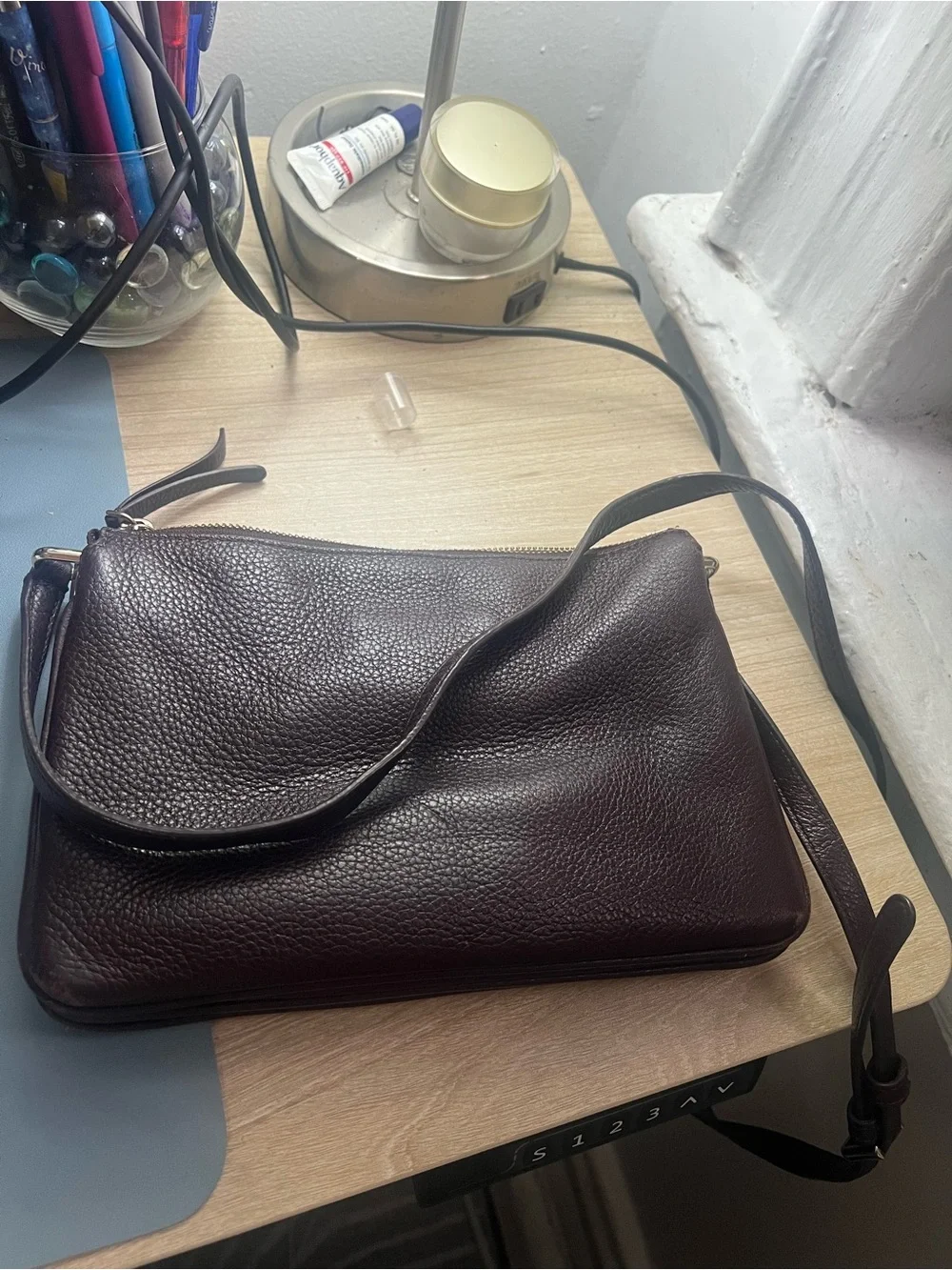 kate spade Pebbled Leather Crossbody in Dark Brown